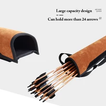 

Back Leather Quiver Outdoor Shooting Beauty Hunting Bow Traditional Quiver Large Capacity Single Shoulder Double Shoulder Back