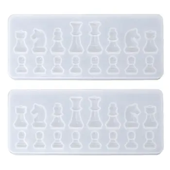 

Resin Casting Molds Set by Garloy,2Pcs 3D Chess Clear Silicone Mold for Making Q0KE