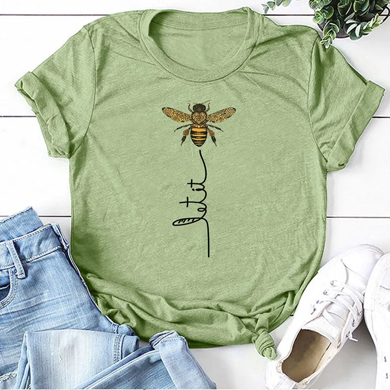 Hillbilly-Women-Bee-Kind-T-shirt-Aesthetics-Graphic-Short-Sleeve-Cotton-Polyester-T-Shirts-Female-Camisetas(4)