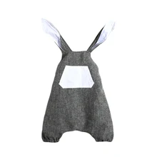 От 0 до 4 лет нагрудник с заячьими ушками для девочек, летние детские милые комбинезоны Спецодежда Комбинезоны без рукавов для маленьких девочек Детские подтяжки для брюк
