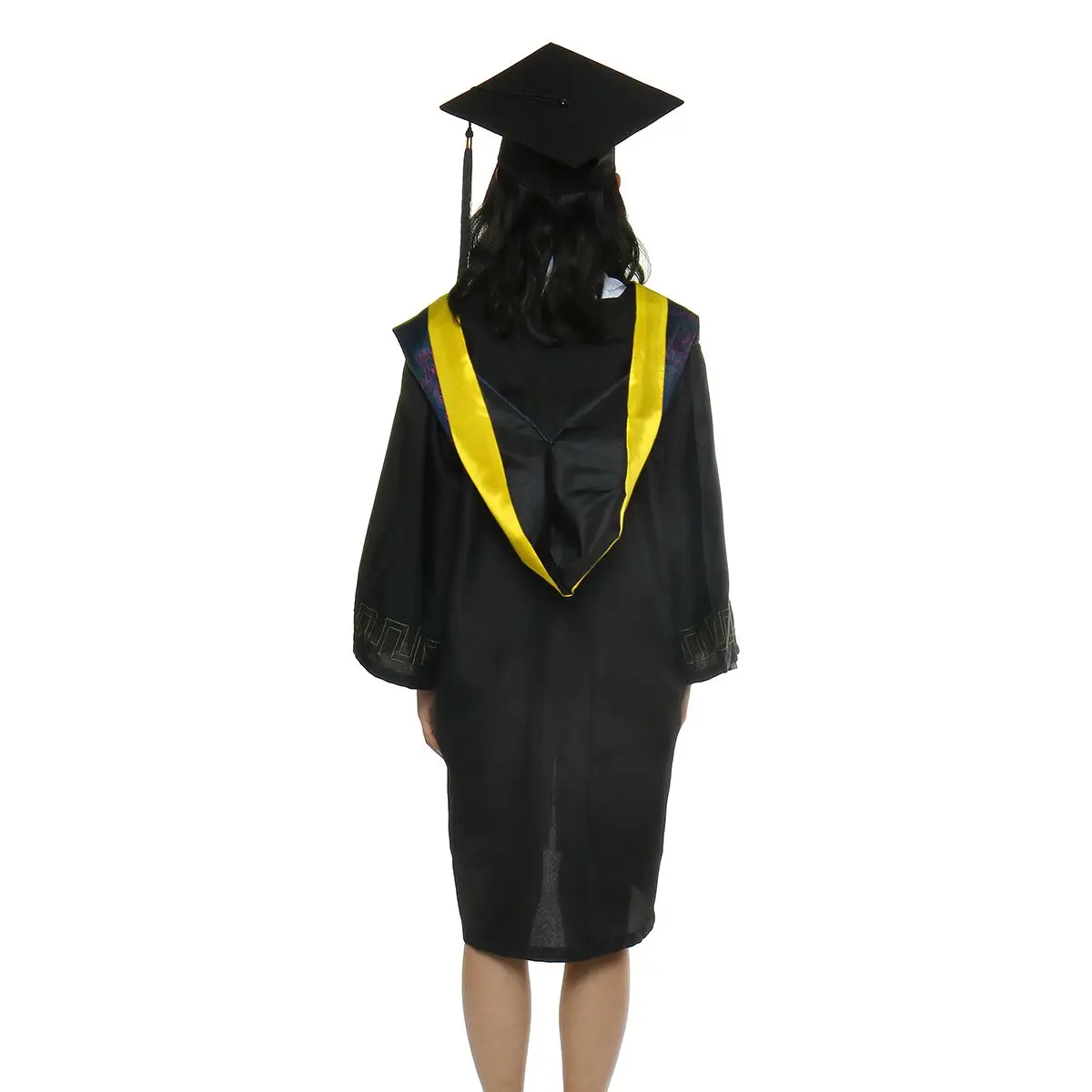 Yellow Платье для студентов и студентов, одежда для выпускного, костюм+ шляпа - Цвет: Yellow