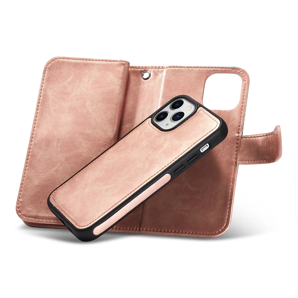 Роскошный кожаный чехол бумажник с магнитом в полоску для iPhone 11 12 Pro 5S 6s 6 7 8 Plus X Xr XS