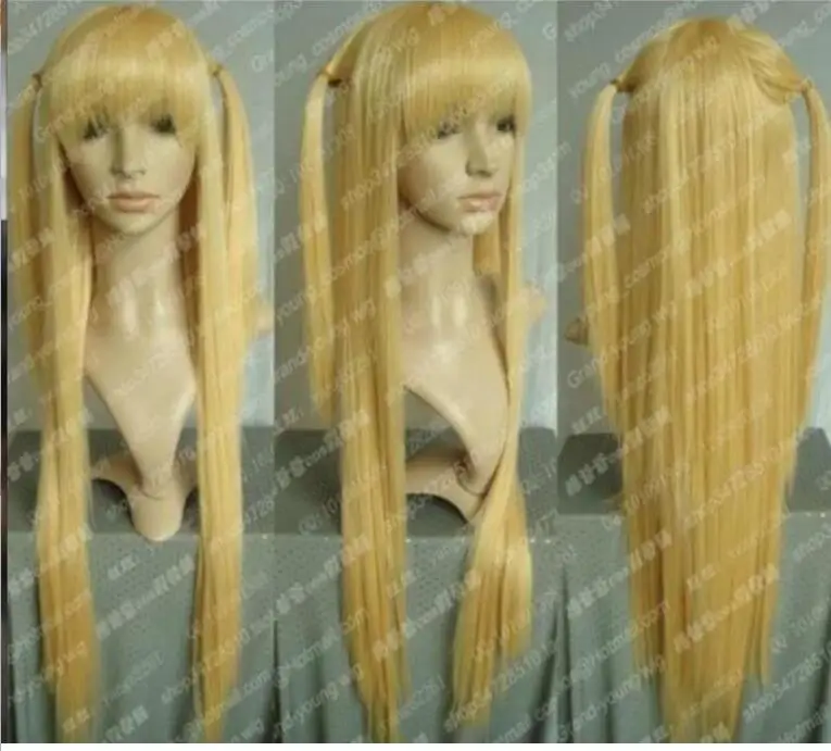 Парик Анимация искусство Death Note косплей Amane Misa длинный теплый светлый парик |
