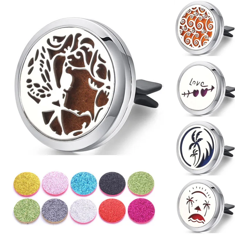 

New Flower Fairy Stainless Steel Car Essential Oil Diffuser Necklace Perfume Diffusion Aromatherapy lockets Pendant with 10 pad