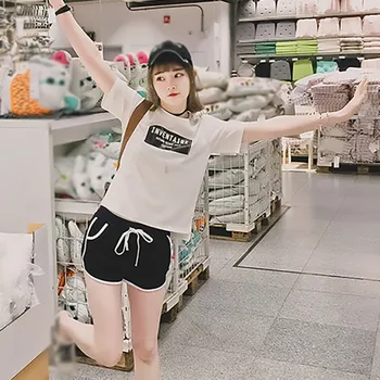 

Summer Pants Women's Sports Shorts Gym Workout Waistband Pockets Drawstring Shorts New