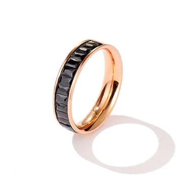 

Rose Gold Multicolour Snow Zircona Ring for Woman engagement ring Gift Stainless Steel Jewelry High Polish Never Fade KK015-2