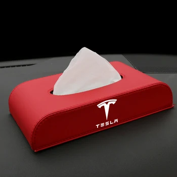 

Car Interior Leather Tissue Box Paper Napkin Holder Box Case Seating type For Tesla Model 3 Model X S Universal Accessories