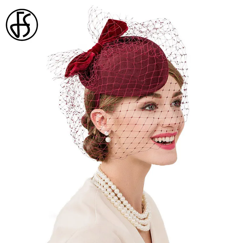 Женская фетровая шляпка Таблетка FS шерстяная для церкви и торжественных случаев