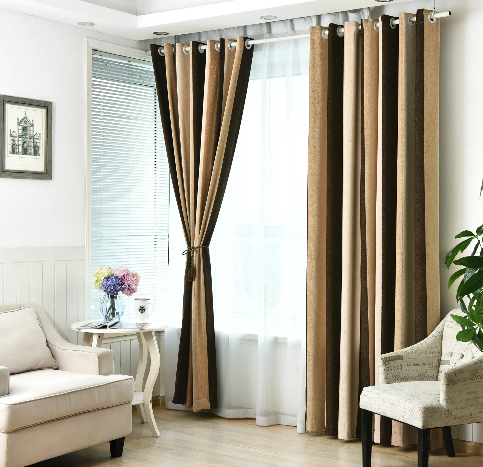 Утолщенные двухсторонние шенильные занавески из ткани замшевые окрашенные