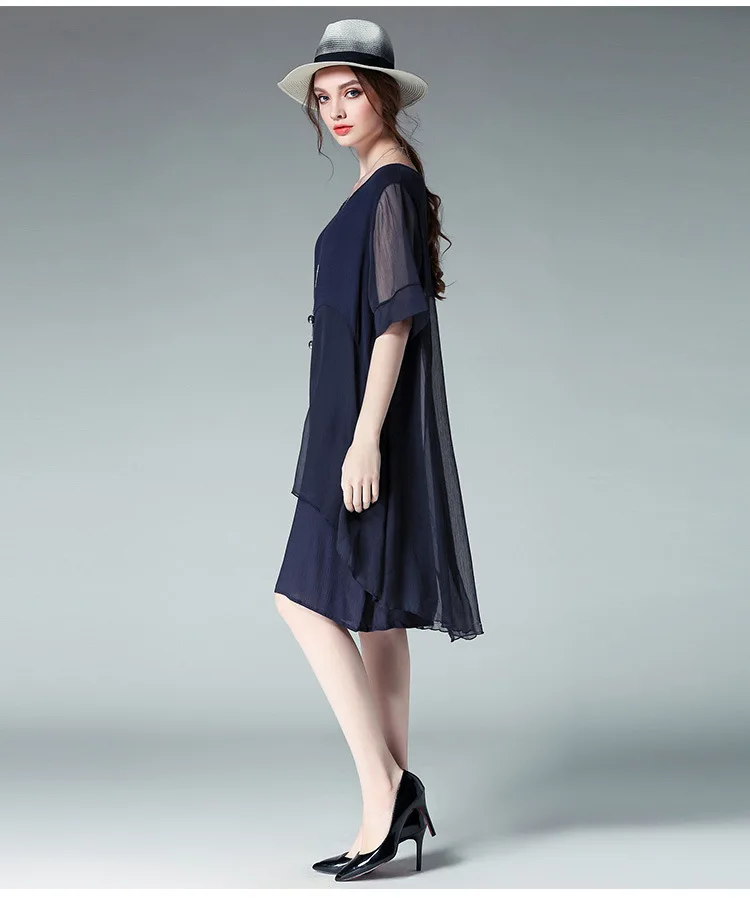 Boho 2 шт., женское платье большого размера, Осеннее свободное Шифоновое Платье 4XL, большие размеры, женская одежда для офиса, vestidos de festa