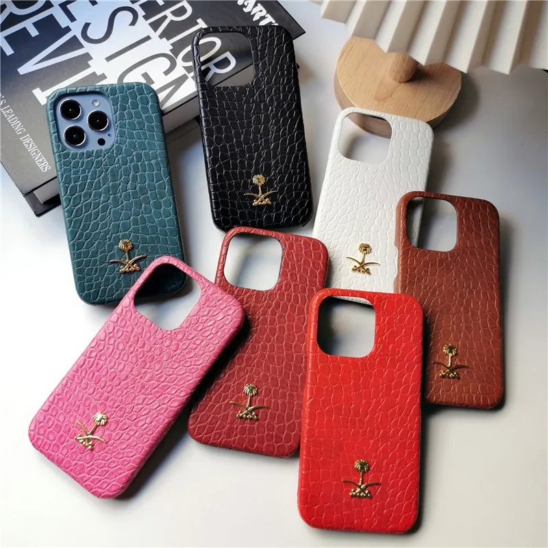 Animal Leather Metal Coconut Tree Hard Half Pack Case For Iphone 14 11 12 13 Pro Max 7 8 Plus Xr X Xs Se 2 Iphone Cover Fundas Phone Case Covers Aliexpress