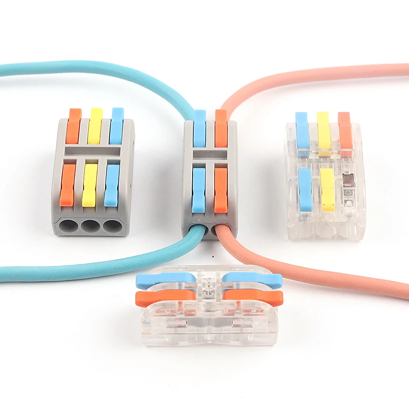 

Mini Fast Wire Cable Connectors Universal Compact Conductor Spring Splicing Wiring Connector Push-in Terminal Block 2-2M