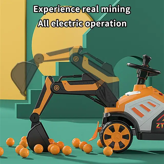 Children'S Excavator Toy Car Electric Remote Control Excavator Kids'S Ride-On Toys Tricycles For Children Freestyle Kick Scooter 4