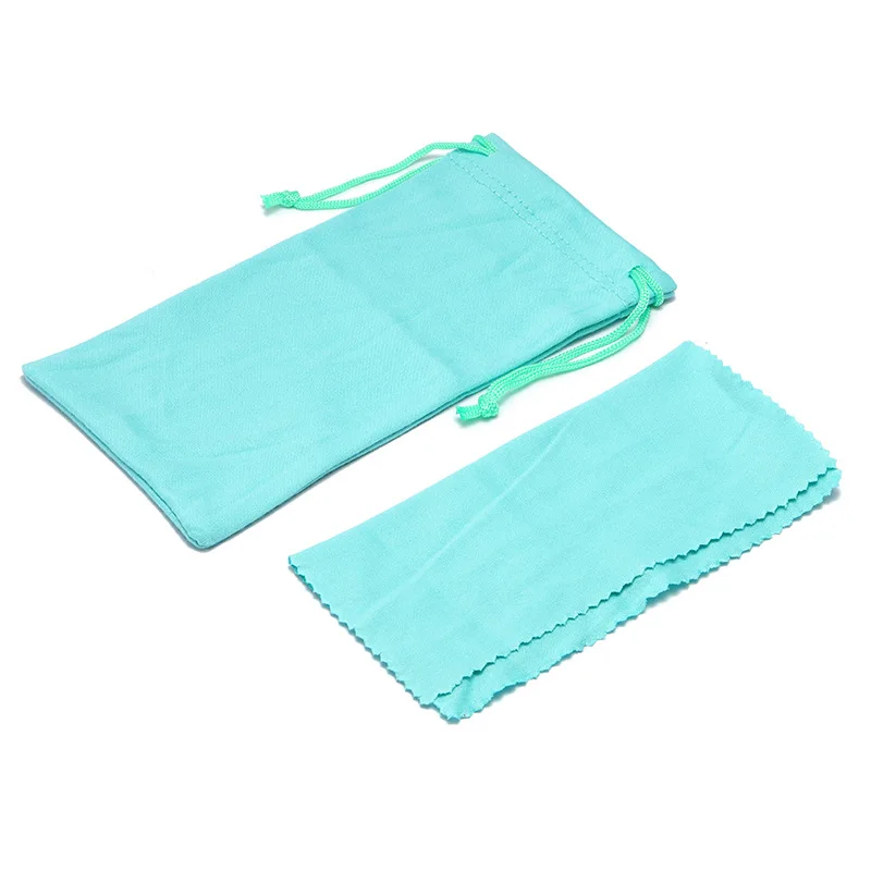 Blue A Bag And Cloth Iboode Чехол для очков из искусственной кожи, чистящие салфетки, держатель для хранения, сумка, ткань для объектива, экран камеры телефона, аксессуары для очков - Цвет: Blue A Bag And Cloth