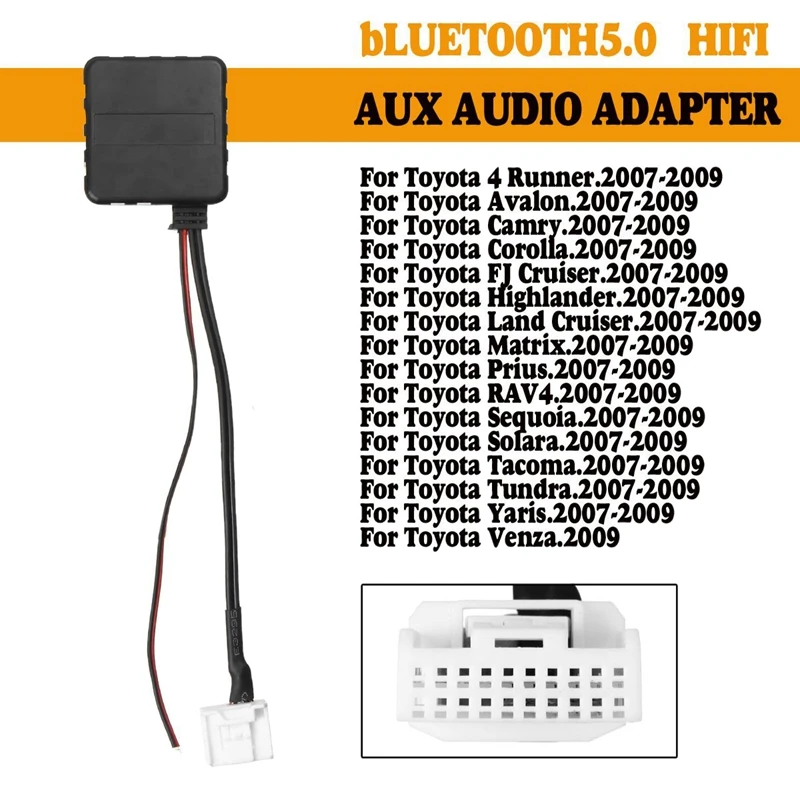 Автомобильный Беспроводной модуль Bluetooth адаптер на обоих концах для подключения внешних устройств к автомагнитоле для Toyota 4runner Camry матрица 2007-2009