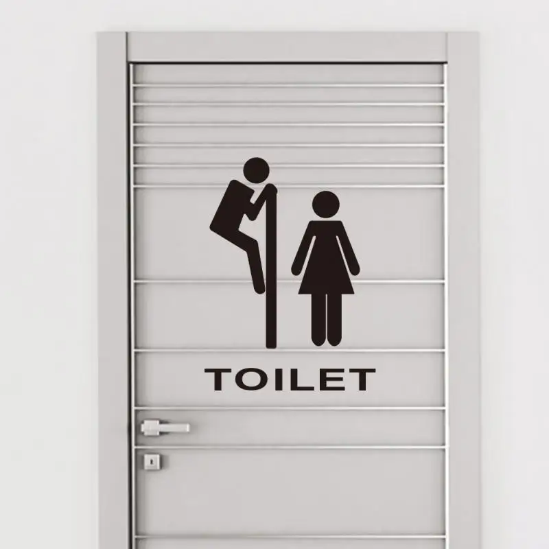 Bathroom Funny Toilet Sticker Wall Stickers PVC Waterproof Wall Decals Cute Cartoon Windows Door Home Decoration Five Models