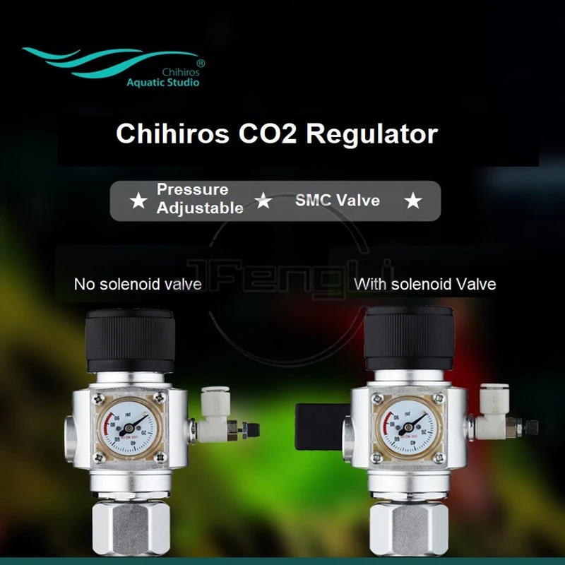 

Chihiros CO2 Regulator SMC Check Valve Adjustable Output Pressure Bubble Counter W21.8 CGA320 Interface Magnetic Solenoid Valve