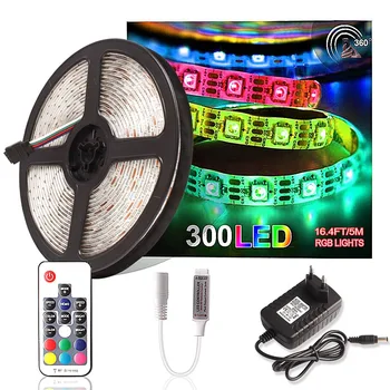 

Led Strip Light RF Controller RGB 5050 SMD DC5V 5M Flexible Ribbon Waterproof Tape Diode LED Lamp Tape For Home Decoration