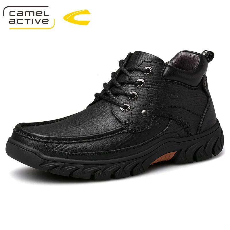 Camel Active Men Hiking Shoes Anti-Slip Outdoor Tactical Shoes Walking Trekking Climbing Sneakers Zapatillas Comfortable Boots - Цвет: Черный