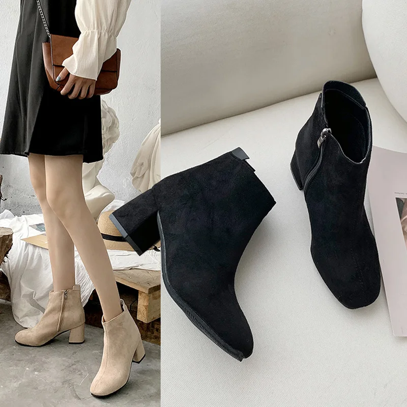 Bootee/женские резиновые сапоги г.; женская обувь; Роскошные Дизайнерские непромокаемые чулки на молнии и не сужающемся книзу массивном каблуке; Высокий каблук средней высоты