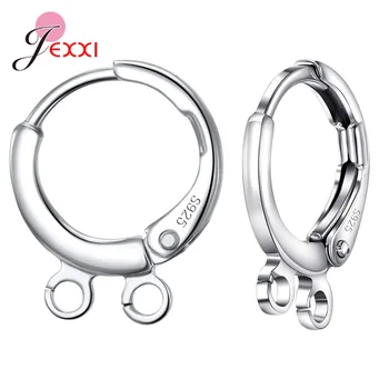 

Wholesale 10 PCs Genuine 925 Sterling Silver Earring Findings Two Models For Choice Bright Women DIY Jewelry Findings