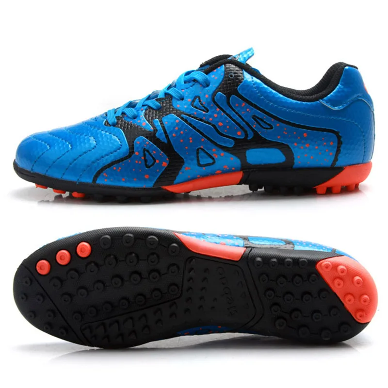 S75523 blue В свободном доступе! TIEBAO, детские футбольные бутсы для мальчиков и девочек, резиновая подошва, спортивная обувь для тренировок, футбольные бутсы TF, футбольные бутсы EU 28-35 - Цвет: S75523 blue
