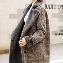 Высококачественное Брендовое элегантное клетчатое шерстяное пальто, весеннее зимнее пальто, Женское пальто в стиле пэчворк, теплое шерстяное пальто DG224