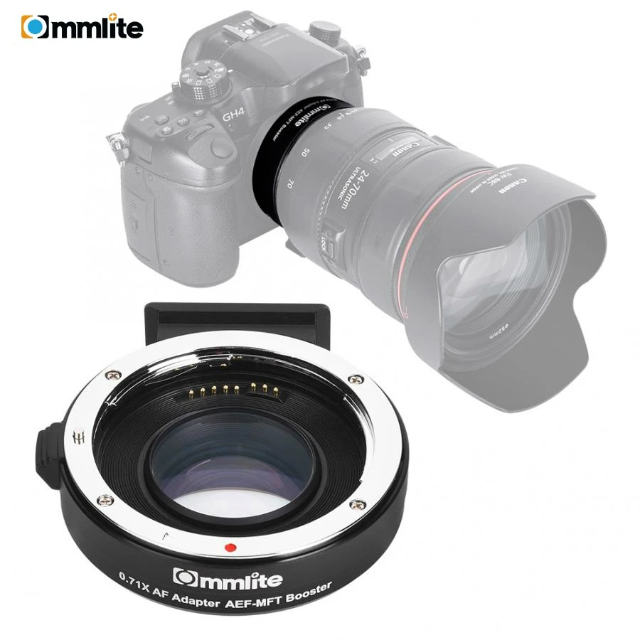 Commlite EF/EF-S-M4/3 переходное кольцо объектива AF 0.71X светильник для уменьшения фокуса для объектива Canon EF подходит для камер M4/3