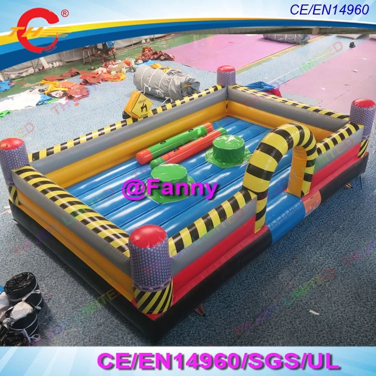 

free air ship to door,6x4m Inflatable gladiator games inflatable interactive joust battle zone inflatable fighting joust game