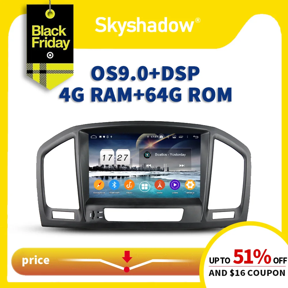 Автомобильный dvd-плеер DSP ips Android 9,0 Восьмиядерный 4G+ 64GB gps карта RDS радио wifi AHD Bluetooth 4,2 для Buick Regal Opel INSIGINA