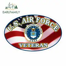 EARLFAMILY 13cm x 8.5cm for United States Air Force Veteran Funny Car Stickers Accessories Vinyl JDM Bumper Trunk Truck Graphics