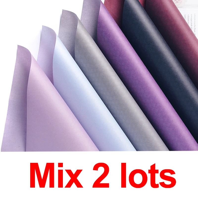 Mix 2lots 10 шт двухцветная оберточная бумага для букета 60*60 см Водонепроницаемая оберточная бумага для цветов подарок для цветов Свадебные украшения принадлежности - Цвет: Mix 2lots