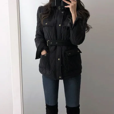 

Short-height Versatile Black INS Small Cotton-padded Clothes 2019 New Style Korean-style Trend Women's Winter Short Jacket Cotto
