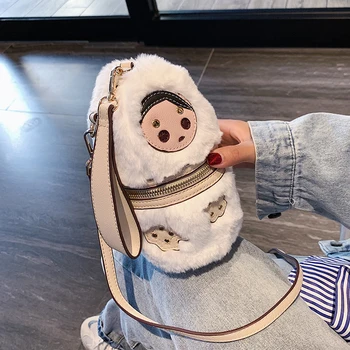 

Autumn winter hair hair small bag female 2020 new style fashionable han edition cross body bag foreign style all take one