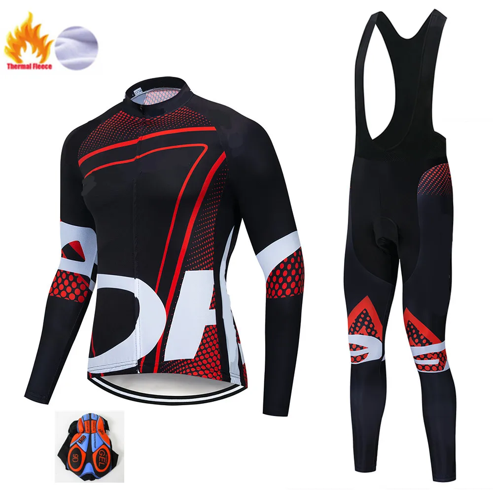 

2019 ORBEAING Winter Thermal Fleece Long Sleeves Cycling Jersey Set Men Clothing Bike Clothes Wear Bicycle Maillot Ropa Ciclismo