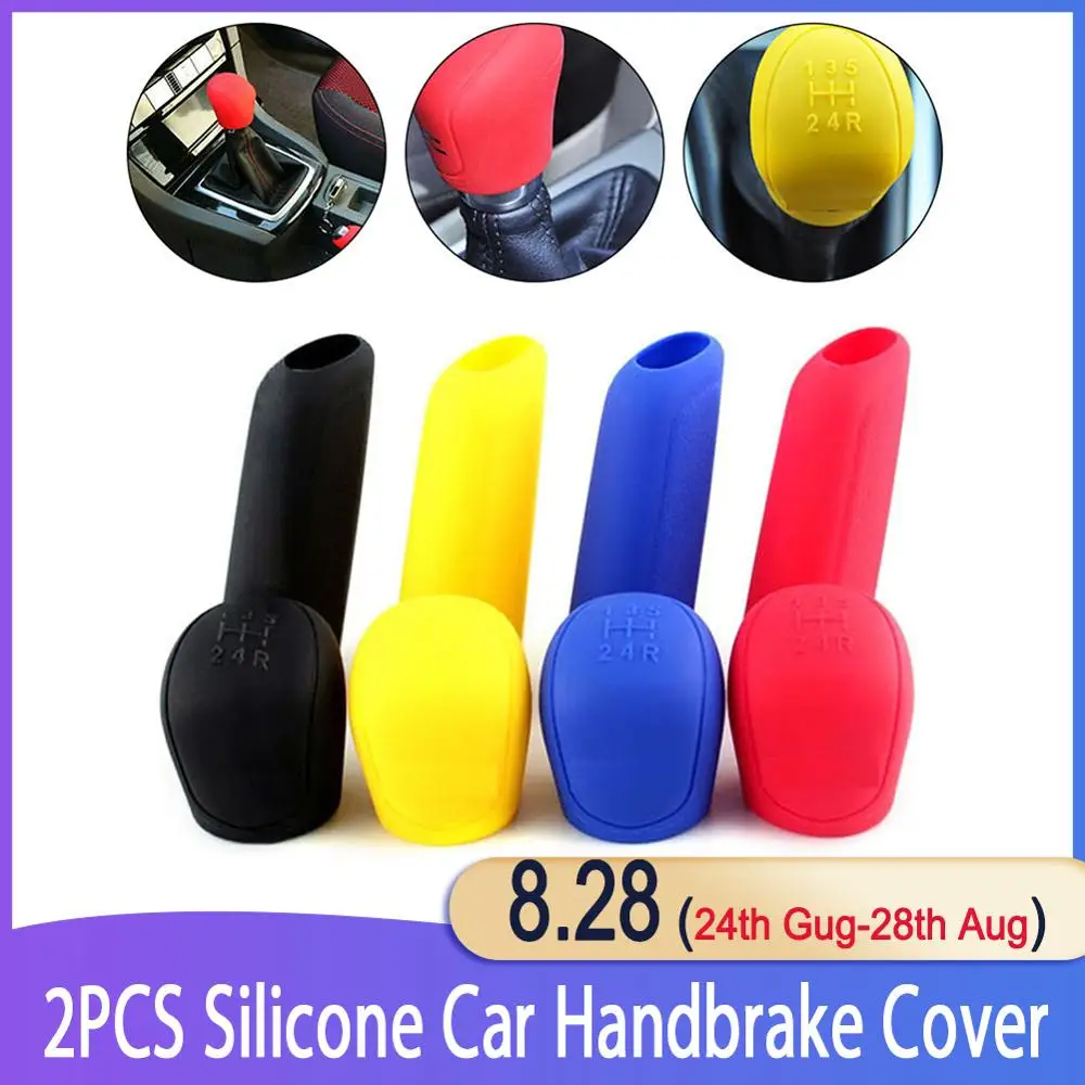 Silicone Gear Shift Knob Cover Car Handbrake Cover 2Pcs/Set for Universal Car