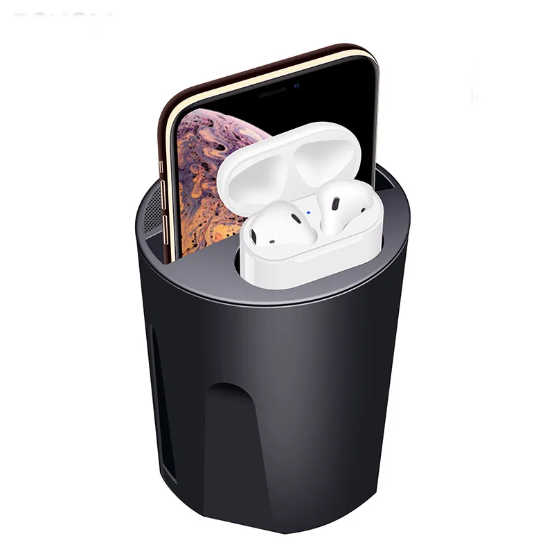 10 Вт QI автомобильное беспроводное зарядное устройство в виде чашки для iPhone XR 8 быстро разветвитель Pad подставка зарядное устройство для samsung с 2 портами Usb выход - Тип штекера: x9A