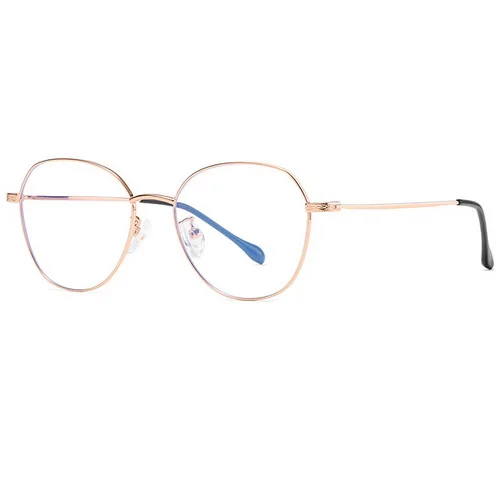 C03 Rose Gold RUGIADA Брендовые женские очки оправа мужские голубые-легкие круглая оправа для очков металлические винтажные прозрачные рецептурные линзы очки RA1007 - Цвет оправы: C03 Rose Gold