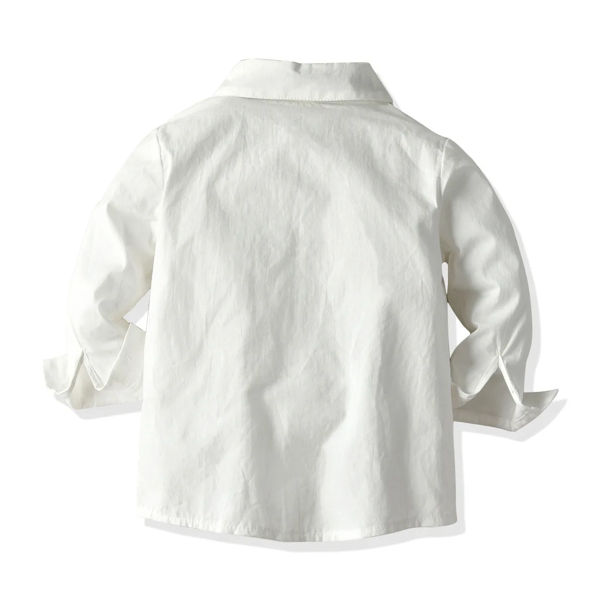 WLG 2 pieces children boy spring gentleman suit kids white full sleeve shirt with tie childre boy bib pants boy christmas suit