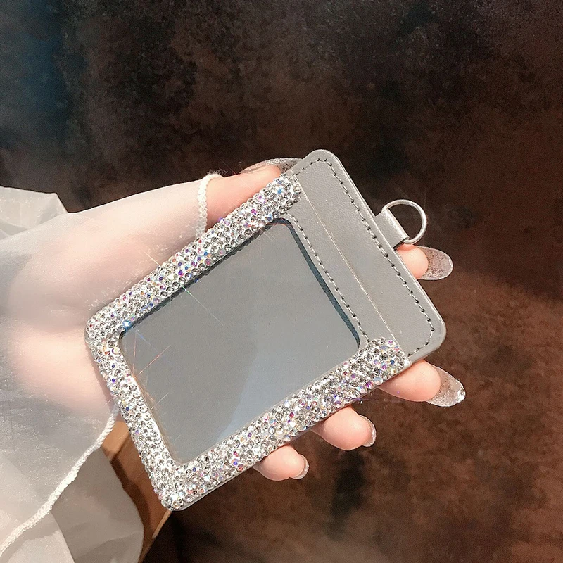 Rhinestone Business Card Case Bling Business Card Holder Women Gift Mini  Stainless Steel Metal Box Credit ID Wallet Card Holder - AliExpress