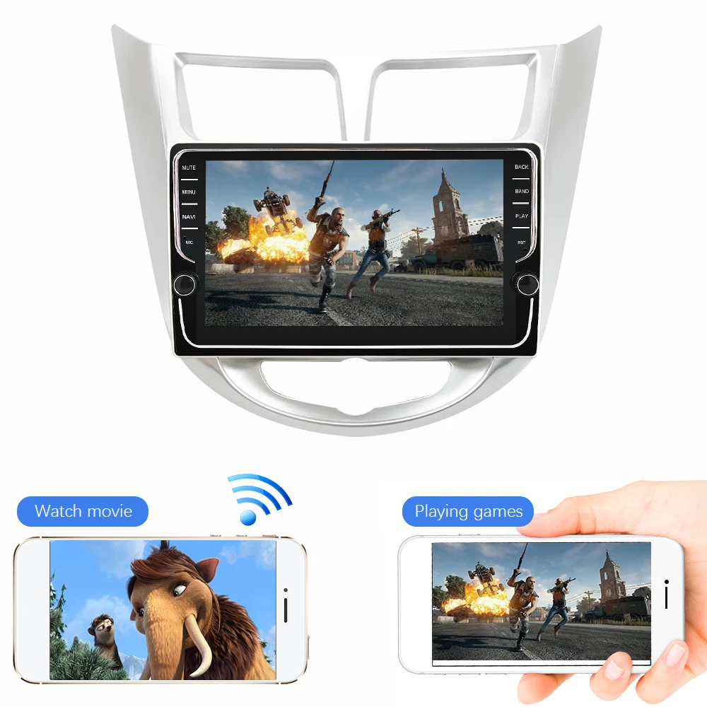 Eunavi 4G 64G ips android 9,0 автомобильный dvd для hyundai Solaris Verna Accent 2010- мультимедийный автомобильный Радио gps навигация TDA7851