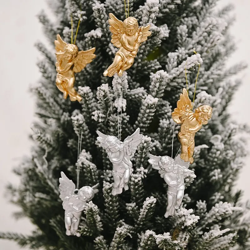 6 Pcs/set Gold Silver Angel Pendant 2020 Christmas Decoration Christmas Tree Decor Hanging Ornaments New Year Home Decor 6 Pcs/set Gold Silver Angel Pendant 2020 Christmas Decoration Christmas Tree Decor Hanging Ornaments New Year Home Decor
