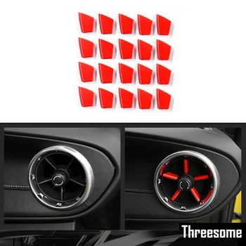 

20pcs New Car Red Interior Air Conditioning Vent Outlet Cover Trim Decoration Fit For Chevrolet Camaro