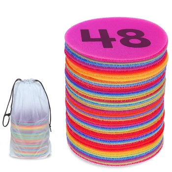 

48 Digital Dot Markers for Classroom Carpet Markers, Children Student Floor Dot Markers, 4 Inches (Number Set)