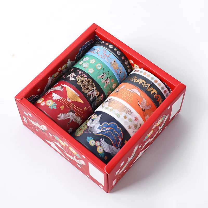 10 шт./компл. васи клейкая лента кран маскирующая горячая штамповка васитейп Kawaii