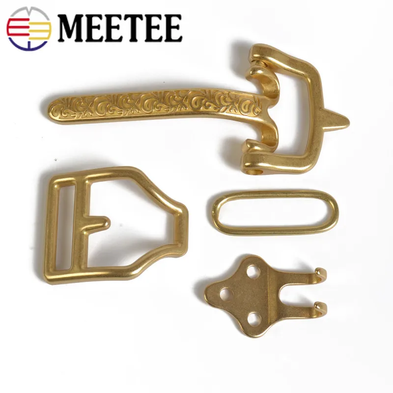 Meetee 1 набор(3 шт.) 38 мм Ретро три части пряжки ремня антитерверный металлический костюм булавка пряжка головка DIY кожевенное ремесло аксессуар YK057