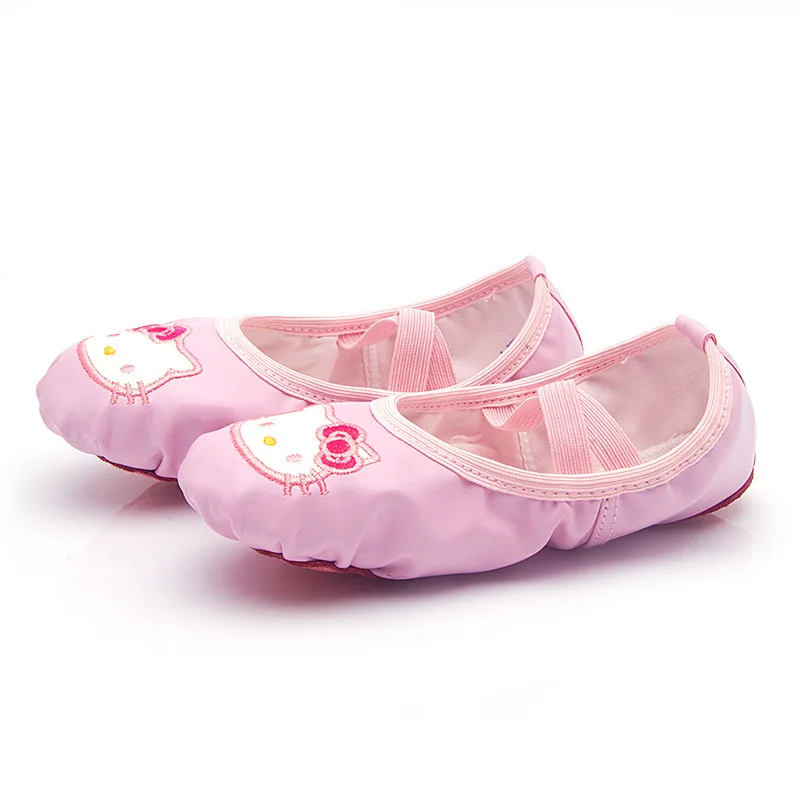 HelloKitty Children's Cute Cartoon Soft Sole Dance Shoes Girls Simple and Comfortable Ballet Shoes Adult Jumping Body Yoga Shoes