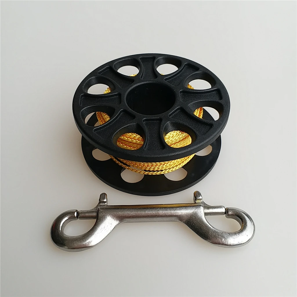 Plastic Lightweight Scuba Diving Finger Spool Reel+ Replacement 100ft(30m) Strong Strength Fluorescent Yellow Line