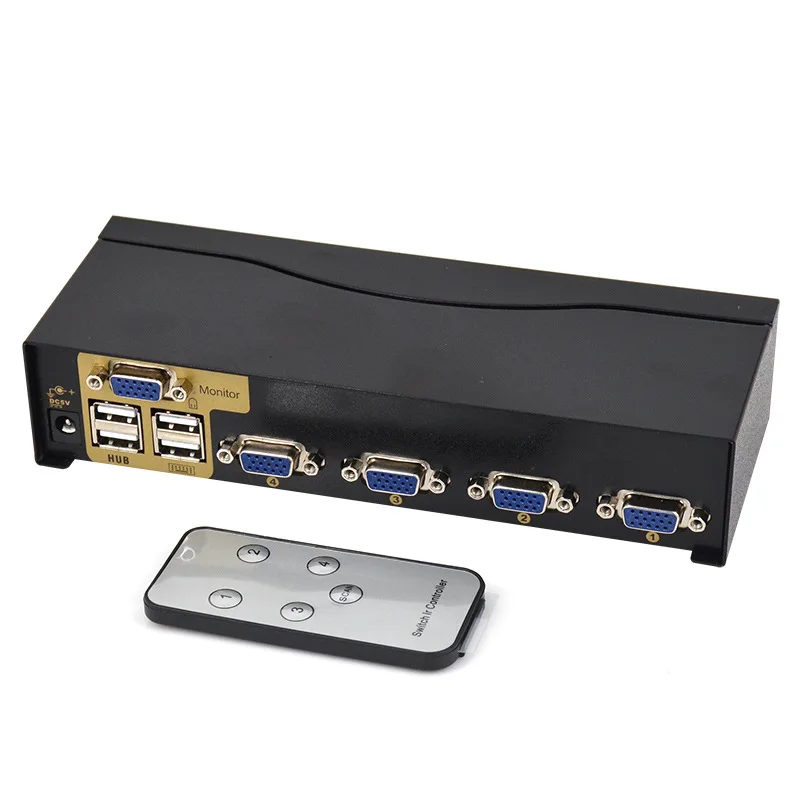 

KVM Switcher 4 in 1 out Multi-Keyboard Mouse Computer Monitor Sharing VGA Switcher Four into a