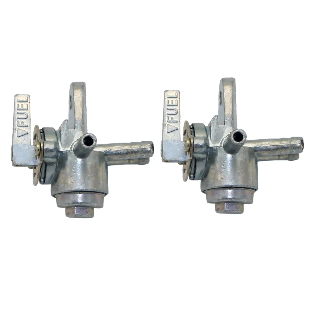 2x Gas Tank Fuel Petcock Switch Shut Off Valve 3 Port for 50cc 70cc 90cc 100cc 110cc ATV Quad Pocket Dirt Bike - Silver